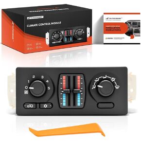 A-Premium Manual Climate Control Module A/C& Heater Control Panel Compatible with Chevrolet, GMC & Cadillac - 2003-2006 Silverado 1500, Sierra 1500, Tahoe, Yukon - w/o Rear Window Defogger