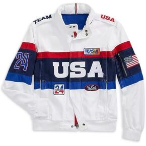 سترة فريق الولايات المتحدة الأمريكية - سترة American Flag Patch - Team USA Flagbearer Jacket -