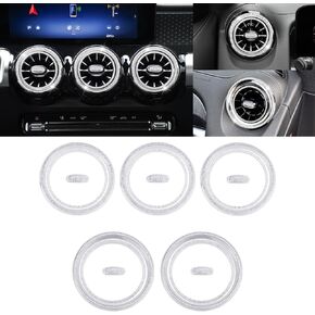 CARFIB for Mercedes Benz Car Bling Accessories AC Air Vent Outlet Trim Stickers Fit for A Class CLA GLA GLB GLE GLS W205 C Class GLC AMG Interior Decoration Crystal Silver Pack of 15