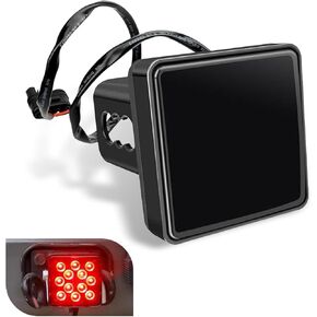 1 PC 15 غطاء عقبة LED ، غطاء عوائق مقطورة للماء ، ضوء الذيل مربع ، ضوء الفرامل العالمي مناسب لمستقبل القطر 2 بوصة (أسود)