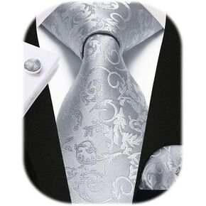 Enlision Mens Ties Solid Color Satin Necktie Ties for men Handkerchief Cufflinks Pocket Squares for Wedding