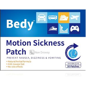 30 Count Motion Sickness Patches | Sea Sickness Patches | Nausea Relief for Adults & Kids | Non-Drowsy | 72H Long-Lasting | Car/Airplane/Cruise Travel Essentials