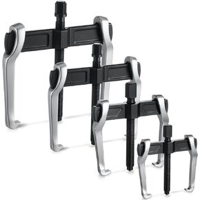 4 Pcs 2 Jaw Gear Puller Set, 3'' 4'' 6'' 8'' CR-V Steel Bearing Pulley Puller Tool Adjustable, Internal External for Removal of Pulleys Flywheels Bearings & Gears