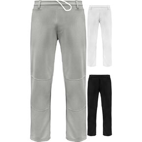 Exxact Sports Pull-Up Youth Baseball Pants with Adjustable Drawstring, Full-Length, No-Fly, Open Bottom Boys Baseball Pants