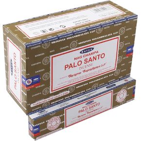 Satya Nag Champa - Palo Santo Incense Sticks | 12 Packs X 15 Grams | Box Of 180 Grams | Export Quality