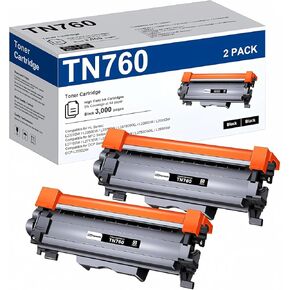 حبر TN760 لطابعة Brother 2 عبوة بديلة لطابعة Brother TN760 TN-760 TN730 TN-730 تستخدم مع طابعة HL-L2350DW HL-L2370DW HL-L2395DW HL-L2390DW MFC-L2690DW MFC-L2750DW MFC-L2710DW DCP-L2550DW