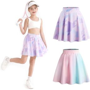 2 Pack Girls Skorts Girls Tennis Skirt Girls' Skirts & Skorts Flowy Shorts Girls Girls Tennis Skirt Girls Athletic Skort