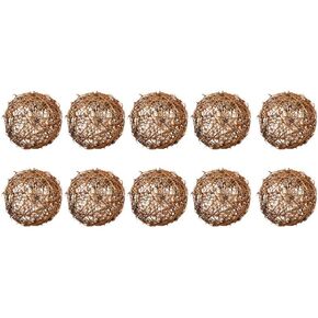 10pcs Wicker Rattan Balls Natural Grapevine Ball Christmas Tree Ball Ornament Parrot Bird Chew for Christmas Party Garden Wall Decoration 5cm