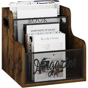 حامل مجلة ، خطوة 2 Tier Magazine Rack Floor ، سلة تخزين المجلات ، منظم حامل الملفات ، منظم مجلدات Bin للمجلات والكتب والصحف والأقراص