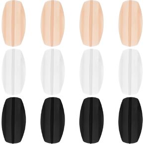 12Pcs Silicone Bra Strap Cushion, 3 Colour Silicone Bra Straps Pads Non-Slip Strap Holders Pliable Shoulder Protectors for Slipping Women Minimize Shoulder Discomfort
