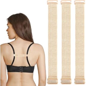 3 Pcs Bra Strap Holders for Slipping, Non-Slip Conceal Bra Strap Clips Racerback Converters Women's Elastic Straps Bra Holders for Straps Bra Strap Holders for Slipping Shoulder(Skin Color)