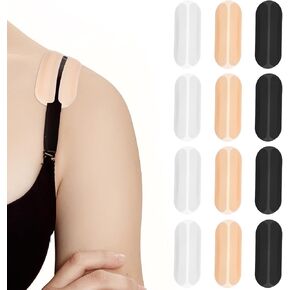 Ouligay 6 Pairs Silicone Bra Strap Cushion,Non-Slip Shoulder Pads for Bra Strap,Bra Strap Holders for Slipping,Shoulder Protectors Pads to Relieve Bra Strap Tightness Relax(Black, White, Skin Color)