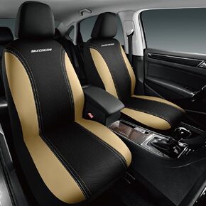 Skechers Memory Foam Seat Covers,Air- Cooled Mesh Thick Car Seat Covers,Lerather Front Seat Covers,Airbag Compatible,Automotive Comfort Universal Fit for SUVs,Vans,Sedans,Cars,Trucks,Black