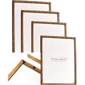 Set of 4 9x12 Oak Wood Kids Artwork Frames Changeable