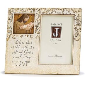 Joseph's Studio by Roman - Jesus Loves Me Frame for 4" x 6" Photo, Children's Gifts, 8" H, Resin and Stone, Decorative, Collection, Durable, Long Lasting