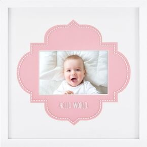 MCS 10.75 × 8.75 بوصة Hello World Baby Frame مع فتحة صور 4 × 6 بوصة ، وردي (66892)