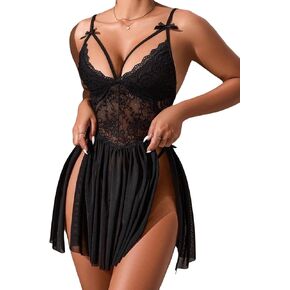 الملابس الداخلية للنساء شبكات ثوب النوم الدانتيل babydoll boudoir ملابس مثير مع ثونغ ليلي