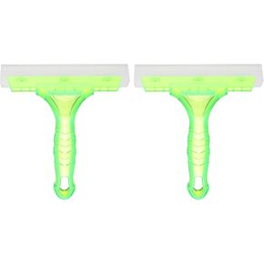 HARFINGTON 2pcs Squeegee 6 Inch Length Auto Water Blade Shower Squeegee with Non-Slip Handle for Car Windshield Window Cleaner Glass Door, Light Green
