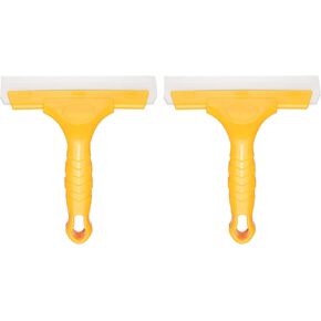 HARFINGTON 2pcs Squeegee 6 Inch Length Auto Water Blade Shower Squeegee with Non-Slip Handle for Car Windshield Window Cleaner Glass Door, Yellow