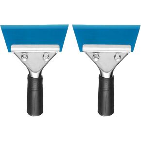 HARFINGTON 2pcs Squeegee 5 Inch Length Auto Water Blade Shower Squeegee with Non-Slip Handle for Car Windshield Window Cleaner Glass Door, Blue