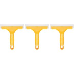 HARFINGTON 3pcs Squeegee 6 Inch Length Auto Water Blade Shower Squeegee with Non-Slip Handle for Car Windshield Window Cleaner Glass Door, Yellow