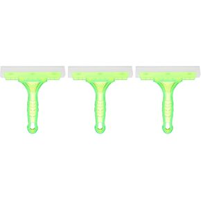 HARFINGTON 3pcs Squeegee 6 Inch Length Auto Water Blade Shower Squeegee with Non-Slip Handle for Car Windshield Window Cleaner Glass Door, Light Green