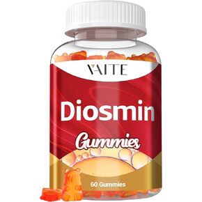 VAITE Diosmin 1000mg - Vein Support Supplements for Varicose Veins - Leg Health Supplement Formula Venous Optimizer, Citrus Bioflavonoids, Helps to Circulation for Legs, Chews Gummy, 60 Vegan Gummies