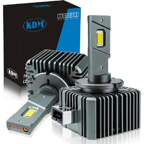 KDM D5S LED Bulb,90W High Power 600% Brightness CSP Chip,Fit for 2016-2018 Chevy Silverado GMC Sierra High/Low Beam Replacement Fog Light Bulb,6500K White,2Pack