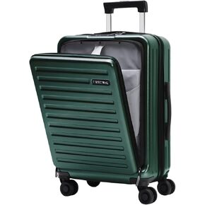 3Pcs (20/24/28) Luggage Set, HardShell Lightweight TSA Lock Only 20" with Front Pocket, 21.65*15.35*7.87" Fits Overhead Cabin, 24" (26*17.7*10.2") and 28" (19.68*11.81*29.92") Checked Luggage, Gray