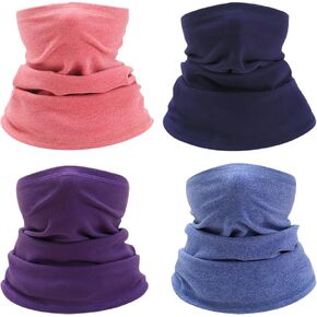 4 Pcs Kids Winter Neck Warmers Boys Cold Weather Neck Gaiters Girls Neck Scarves Toddler Face Coverings Covers A