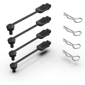 Body Clip Retainer, Black, 4pcs