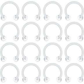 Briana Williams Septum Retainer 16g Clear Bioflex Horseshoe Rings Septum Rings Retainers مرنة البلاستيك حلقات الأنف الطعفة الحاجب الغضروف دايث روك محارة خارقة التجنيب لجراحة العمل