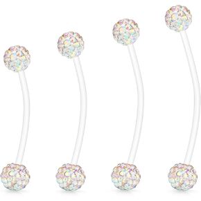 Hoeudjo Pregnancy Belly Rings Maternity Belly Button Rings Plastic Long Bar Navel Ring for Maternity Sport Pregnant Women Different Length 18/32/35/38mm