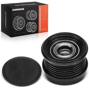 A-Premium Alternator Freewheel Clutch Pulley Compatible with Infiniti Q50 2016-2017, Q60 2017-2018 & Mercedes-Benz Metris, C300, C350e, E300, GLC300, GLC350e, SLC300, SLK300, 6 Grooves Clockwise