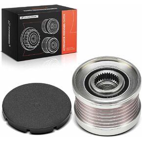A-Premium Alternator Freewheel Clutch Pulley Compatible with Nissan Sentra 2007-2012, Versa 2007-2009, Juke 2011-2017, NV200 2013-2014, Cube 2009-2014, 1.6L 1.8L 2.0L, 6 Grooves Clockwise