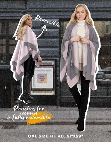 يلف شال للسيدات مفتوحًا للبونتشو كيب سترات كبيرة من كارديجان شالات خريف شتاء خريف in Kuwait