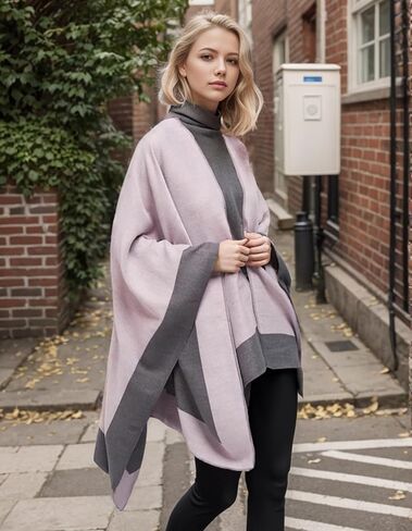 يلف شال للسيدات مفتوحًا للبونتشو كيب سترات كبيرة من كارديجان شالات خريف شتاء خريف in Kuwait