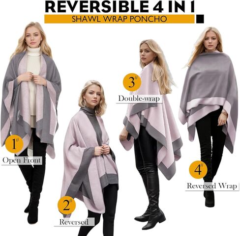 يلف شال للسيدات مفتوحًا للبونتشو كيب سترات كبيرة من كارديجان شالات خريف شتاء خريف in Kuwait