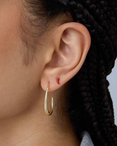 Pavoi 14k Gold Plated Sterling Silver Posts Flatback مسطح أقراط للنساء - تلوين الفلفل الحار الفلفل الفلفل البخاري الكرز الرموز التعبيرية in Kuwait
