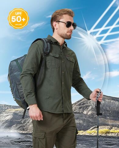 Men’s Outdoor Long Sleeve Shirt - Lightweight, Breathable, Quick-Dry, UV Protection in Saudi Arabia