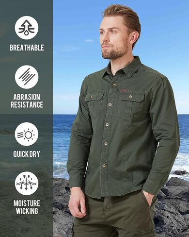 Men’s Outdoor Long Sleeve Shirt - Lightweight, Breathable, Quick-Dry, UV Protection in Saudi Arabia
