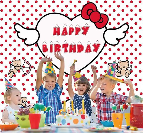 Kawaii Birthday Party Backdrop Banner, Birthday Decorations Cartoon Pastel Bear Party Background Colorful for Baby or Girl/Boy (5x3FT) in Saudi Arabia