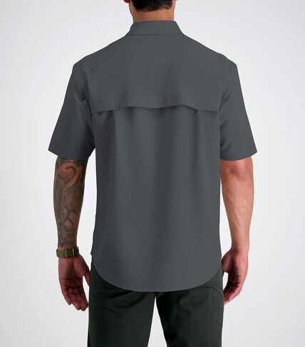 ZAFUL Men's Fishing Shirts Sun Protection Short Sleeve Travel Work Hiking Shirt Button Down Shirts with Zipper Pockets in Saudi Arabia
