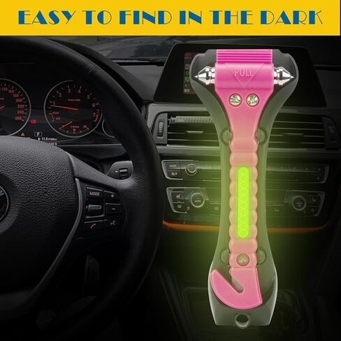 Car Safety Hammer Window Breaker, 2-in-1 Emergency Escape Tool with Seat Belt Cutter for Women, 2 Pack Perfect Black Safety Escape Hammer for Car, Family in Kuwait