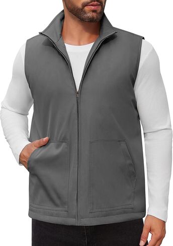 COOFANDY Men's Casual Outerwear Vest Lightweight Zip Up Sleeveless Jacket Outdoor Work Hiking Travel Golf Vest with Pockets in Kuwait