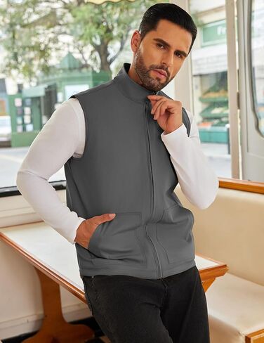 COOFANDY Men's Casual Outerwear Vest Lightweight Zip Up Sleeveless Jacket Outdoor Work Hiking Travel Golf Vest with Pockets in Kuwait