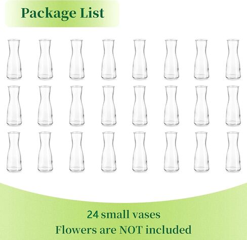 Hewory Glass Bud Vases for Centerpieces - Clear Small Flower Vase Set of 12, Modern Minimalist Cute Mini Decorative Bulk Vases for Wedding Bridal Shower Birthday Party Events Dining Room Table Decor in Kuwait