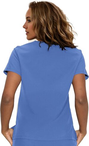 Scrub Tops for Women, Curved V-Neck Scrub Tops with 3 Pockets, Soft Stretch, Easy Care in Saudi Arabia