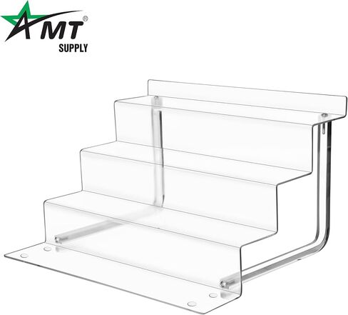 9x7 Inch Acrylic Riser Display Shelf, 4 Tier Display Riser Compatible with Funko POP Figures, Perfume Organizer, Tiered Display Stand Risers for Display, Acrylic Display for Decoration and Organizer in Kuwait