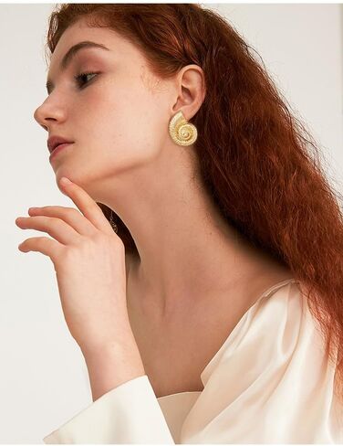 Gold Boho Ocean Earrings, Shell Earrings Seashell Stud Earrings Beach Jewelry Gifts for Women in Saudi Arabia